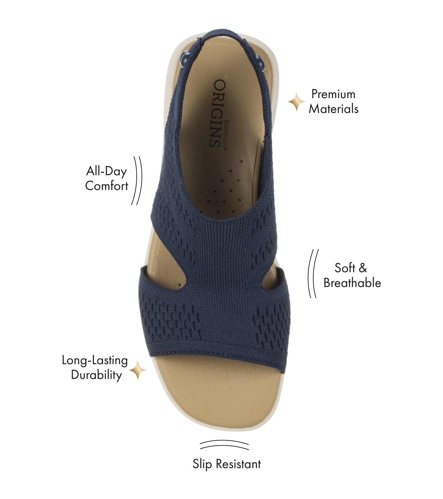 Duffy Slip On Sandal Navy Blue - Women