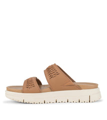 Haliah Slide Sandal Tan Leather - Women