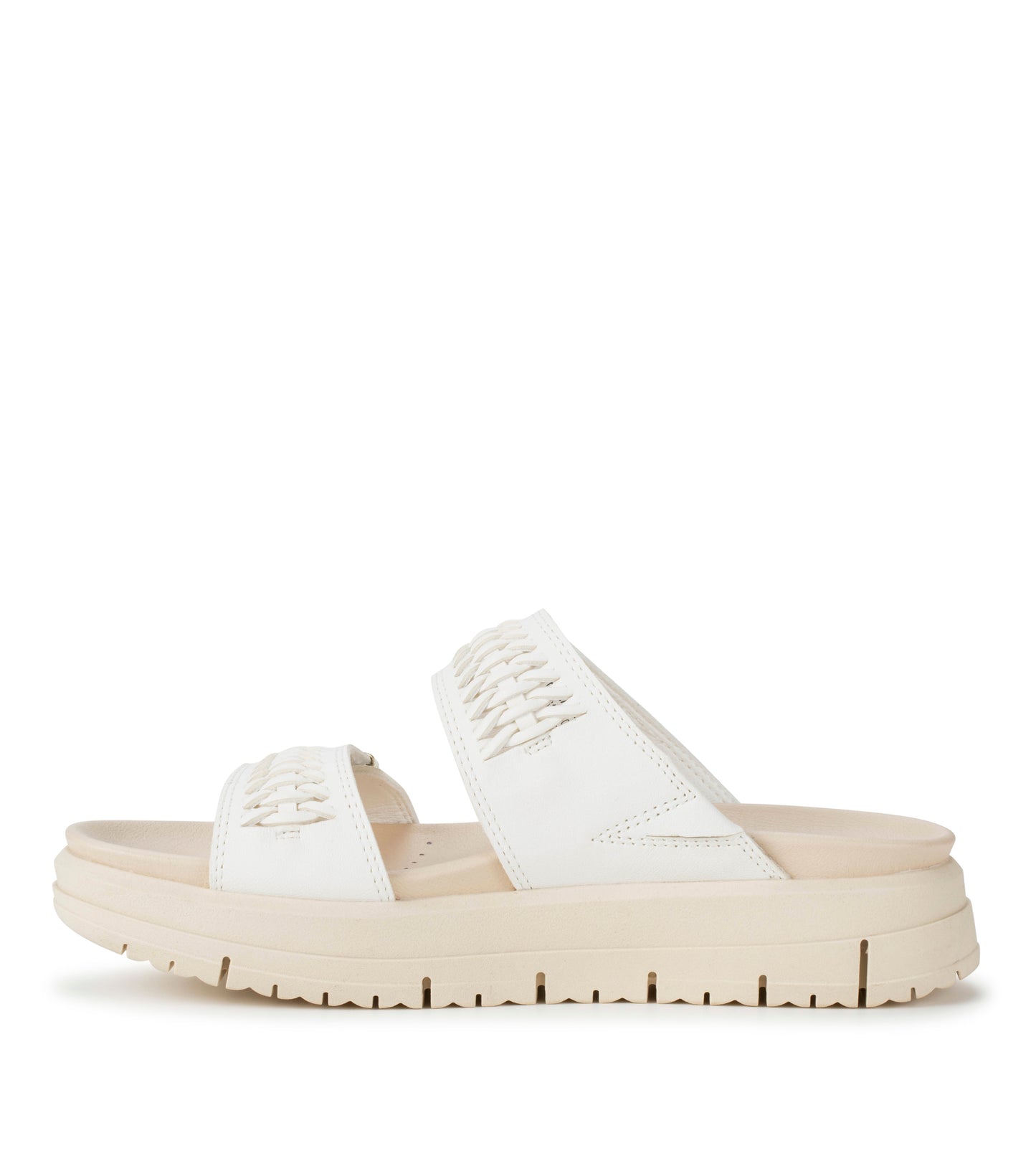 Haliah Slide Sandal White Leather - Women