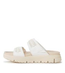 Haliah Slide Sandal White Leather - Women