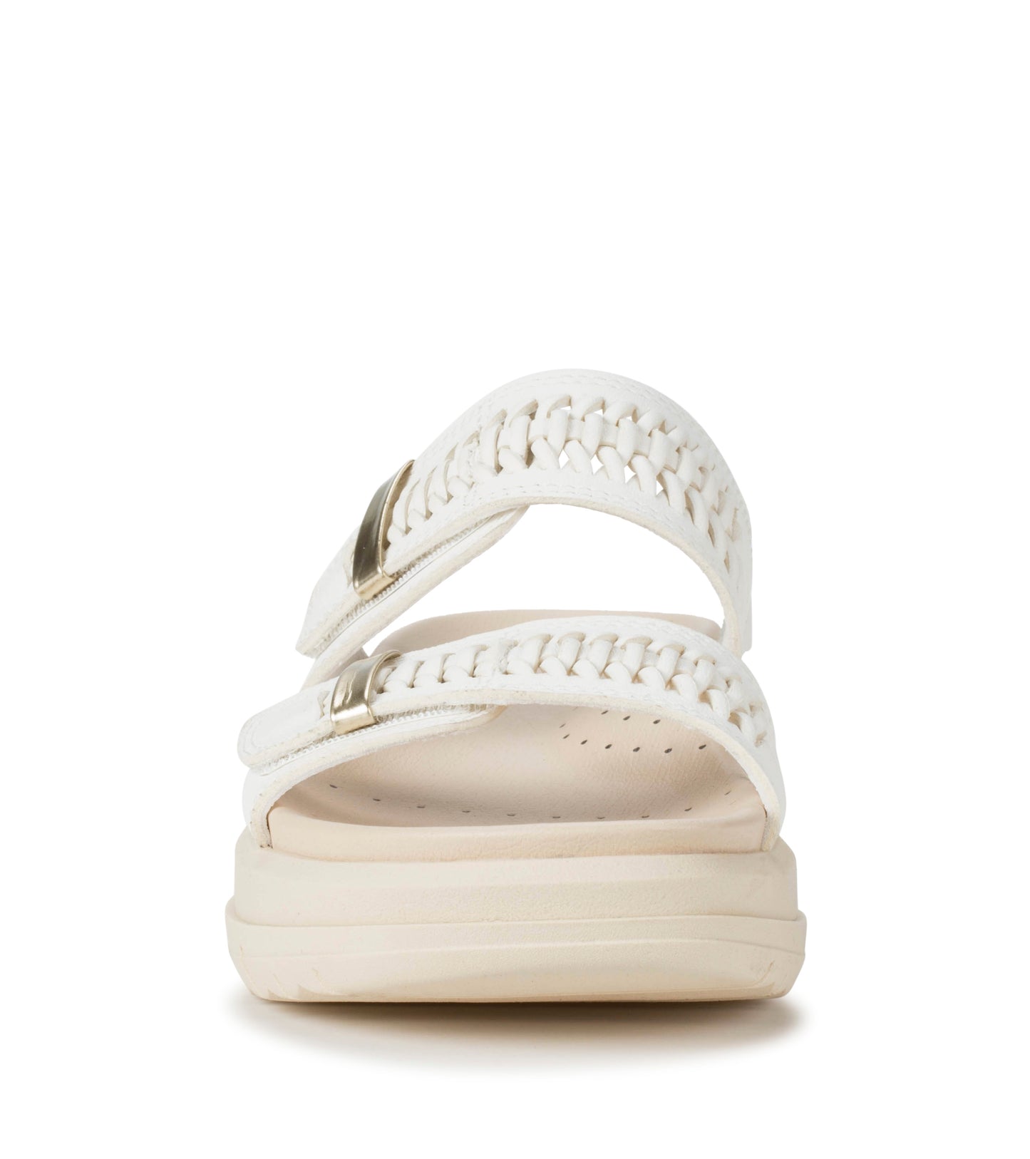 Haliah Slide Sandal White Leather - Women