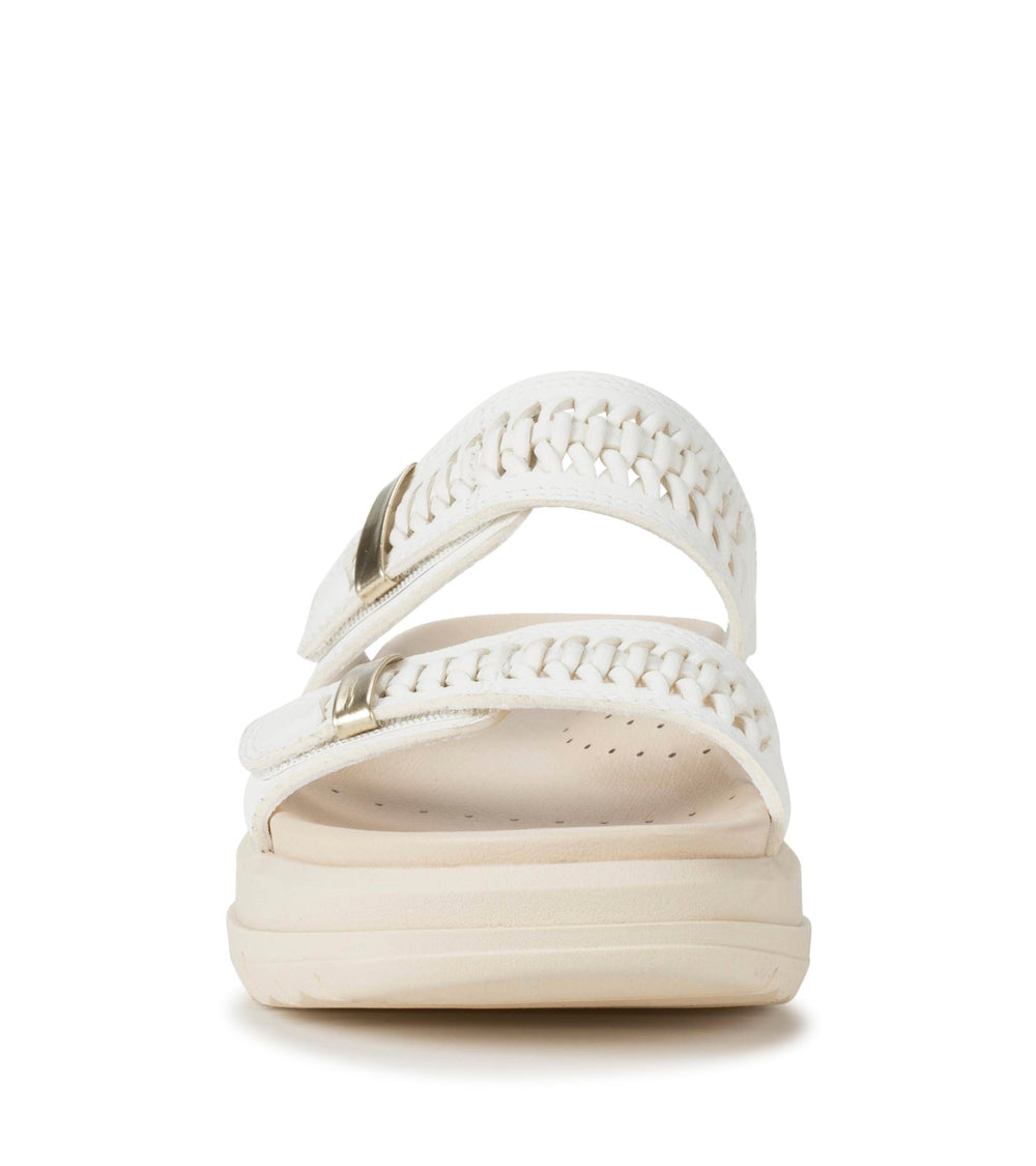 Haliah Slide Sandal White Leather - Women