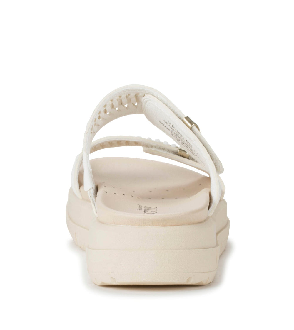 Haliah Slide Sandal White Leather - Women