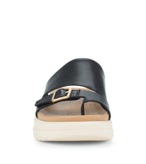 Henrika Slide Sandal Black Leather - Women