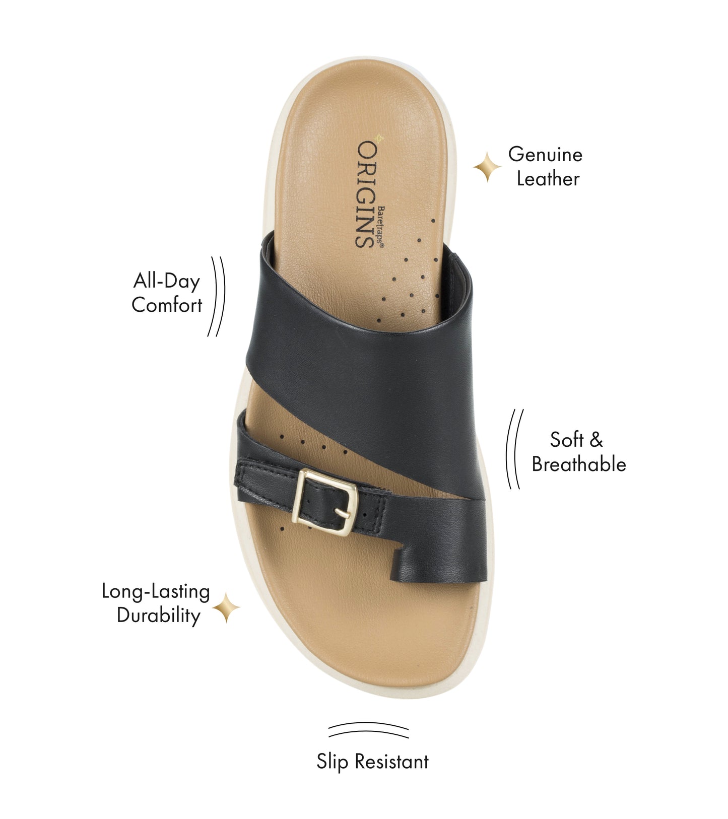 Henrika Slide Sandal Black Leather - Women