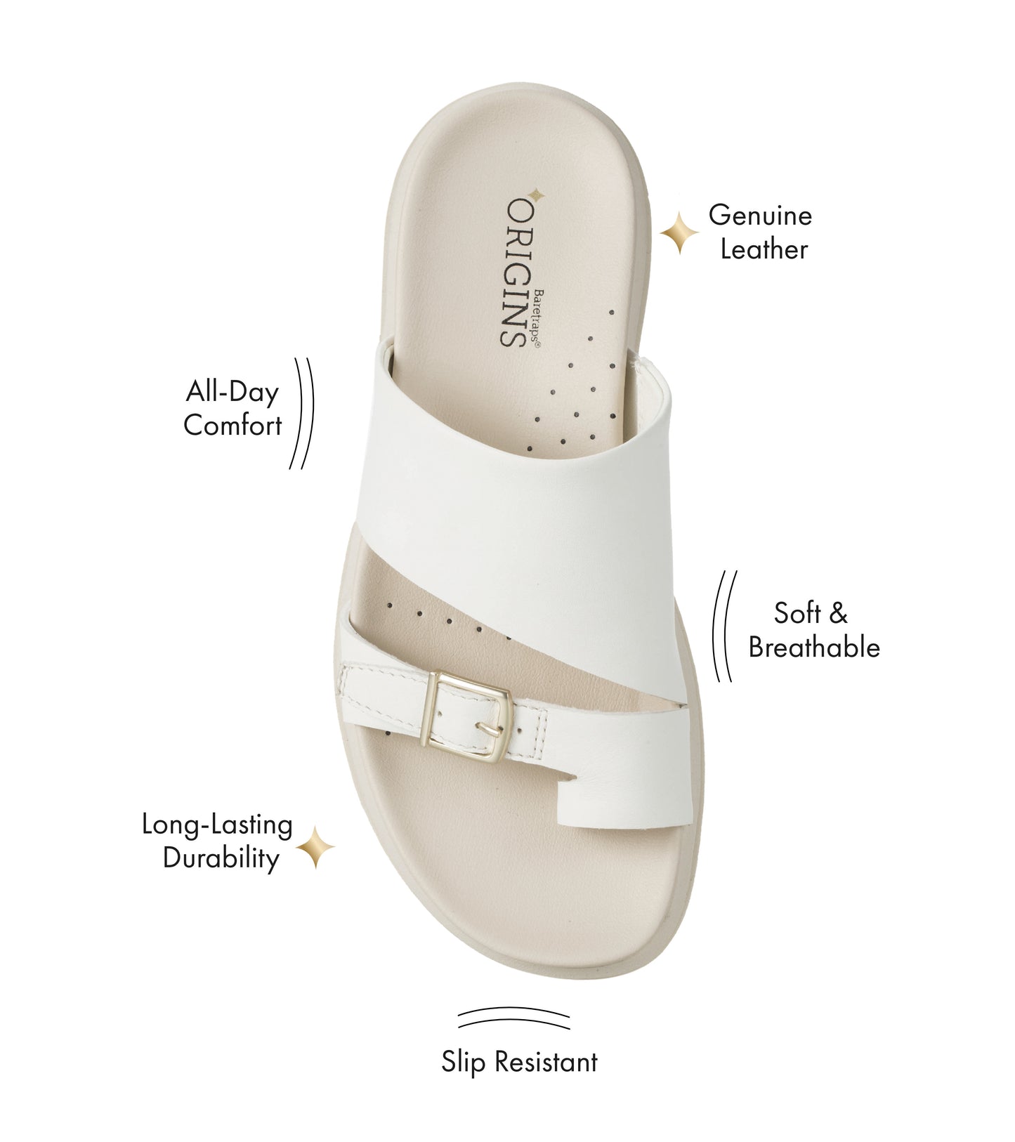 Henrika Slide Sandal Off White Leather - Women