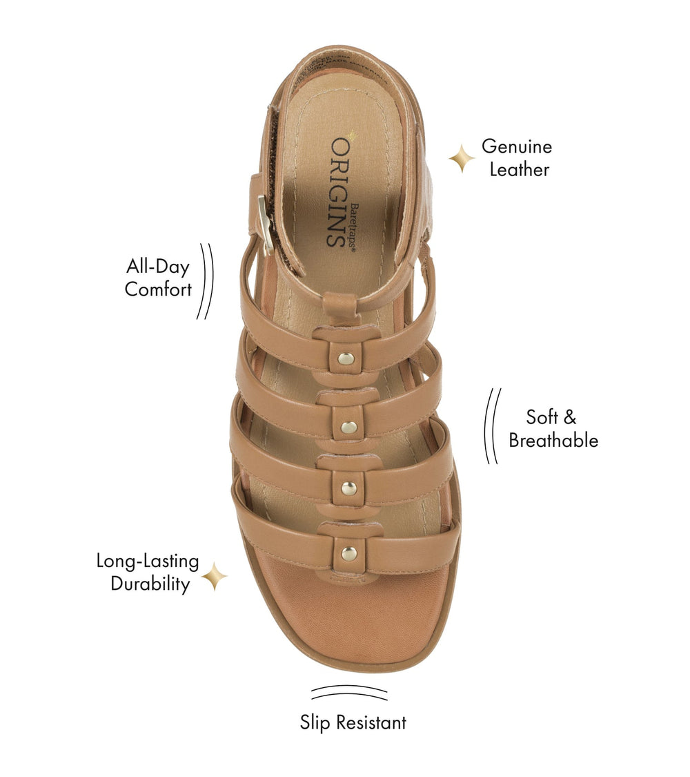 Nathalia Gladiator Sandal Tan Leather - Women