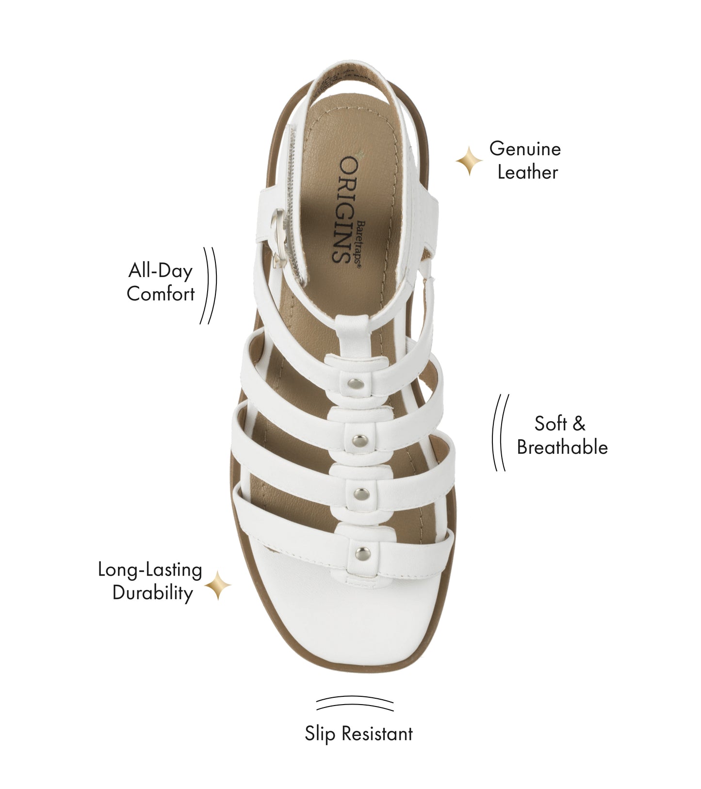 Nathalia Gladiator Sandal White Leather - Women