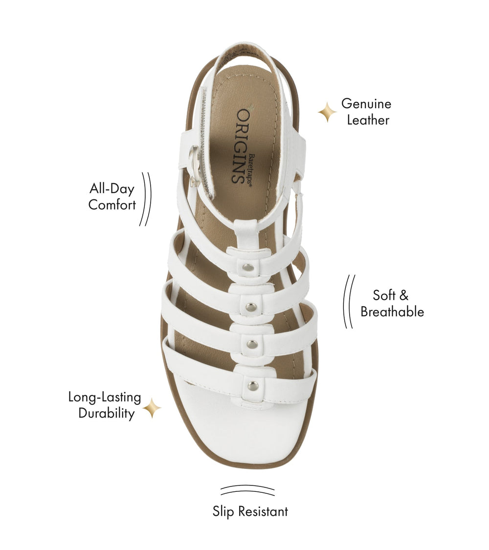Nathalia Gladiator Sandal White Leather - Women