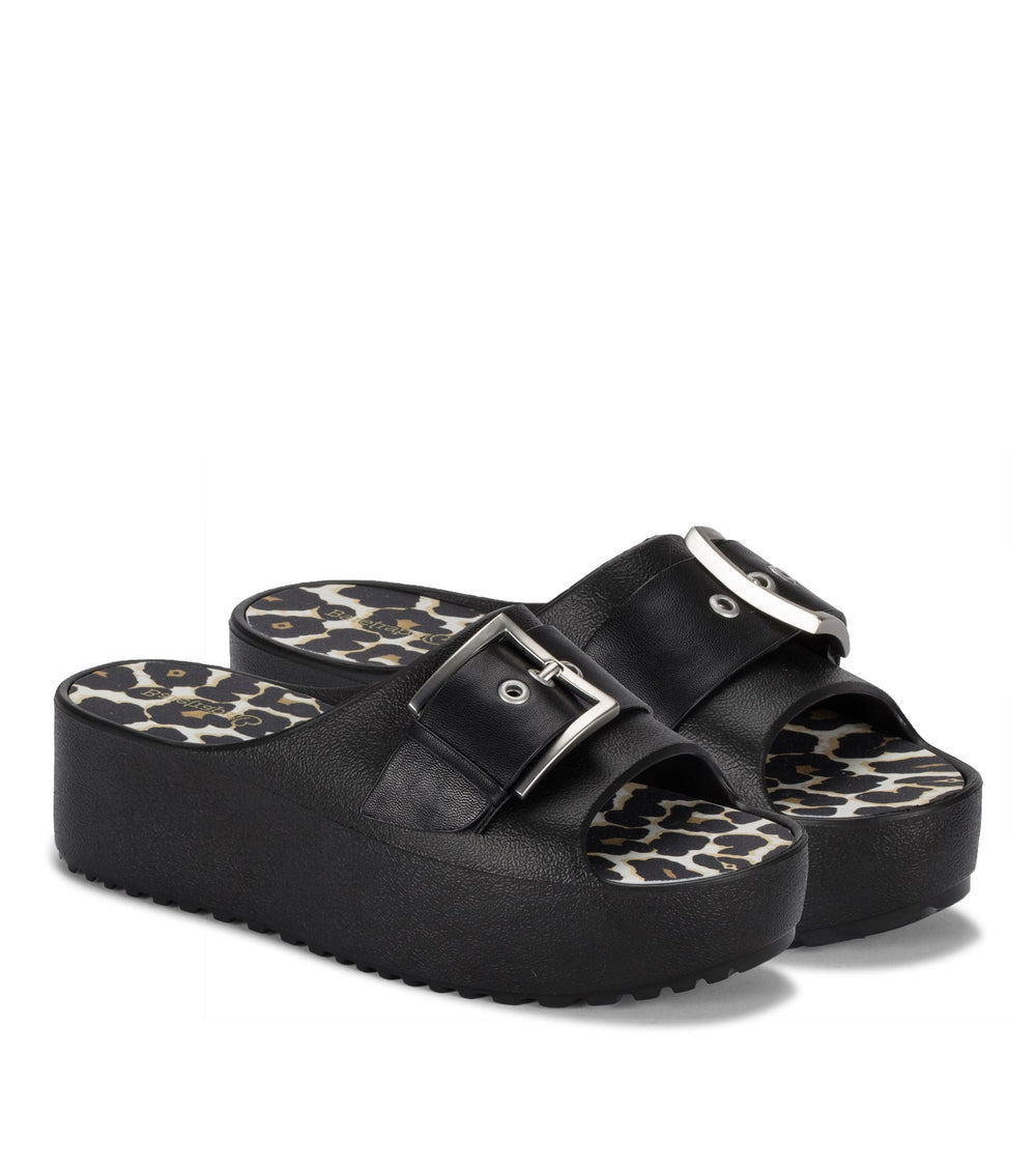 Pacey Platform Sandal Black/White - Women